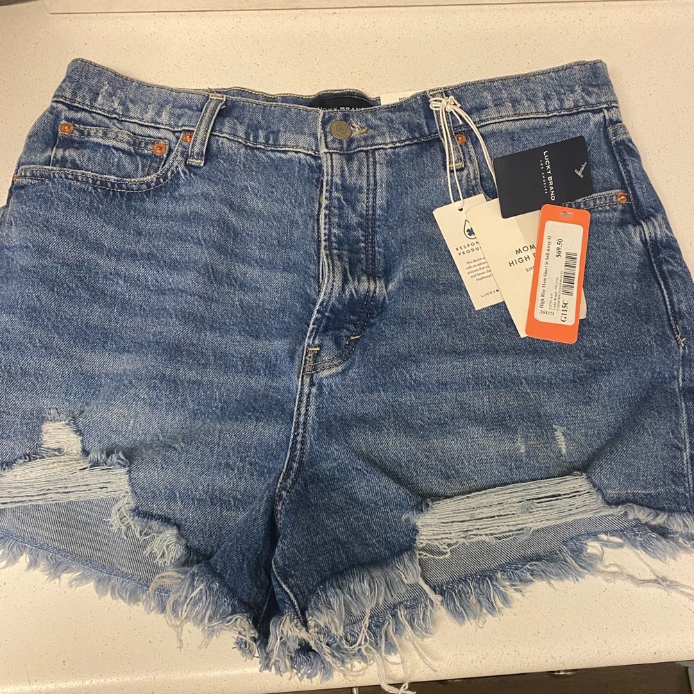 Lucky brand mom high rise denim shorts